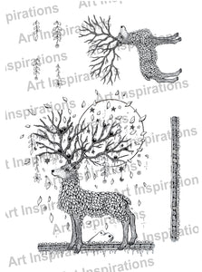 Art Inspirations with Martina A5 Stamp Set - Proud Noel Stag - 7 Stamps
